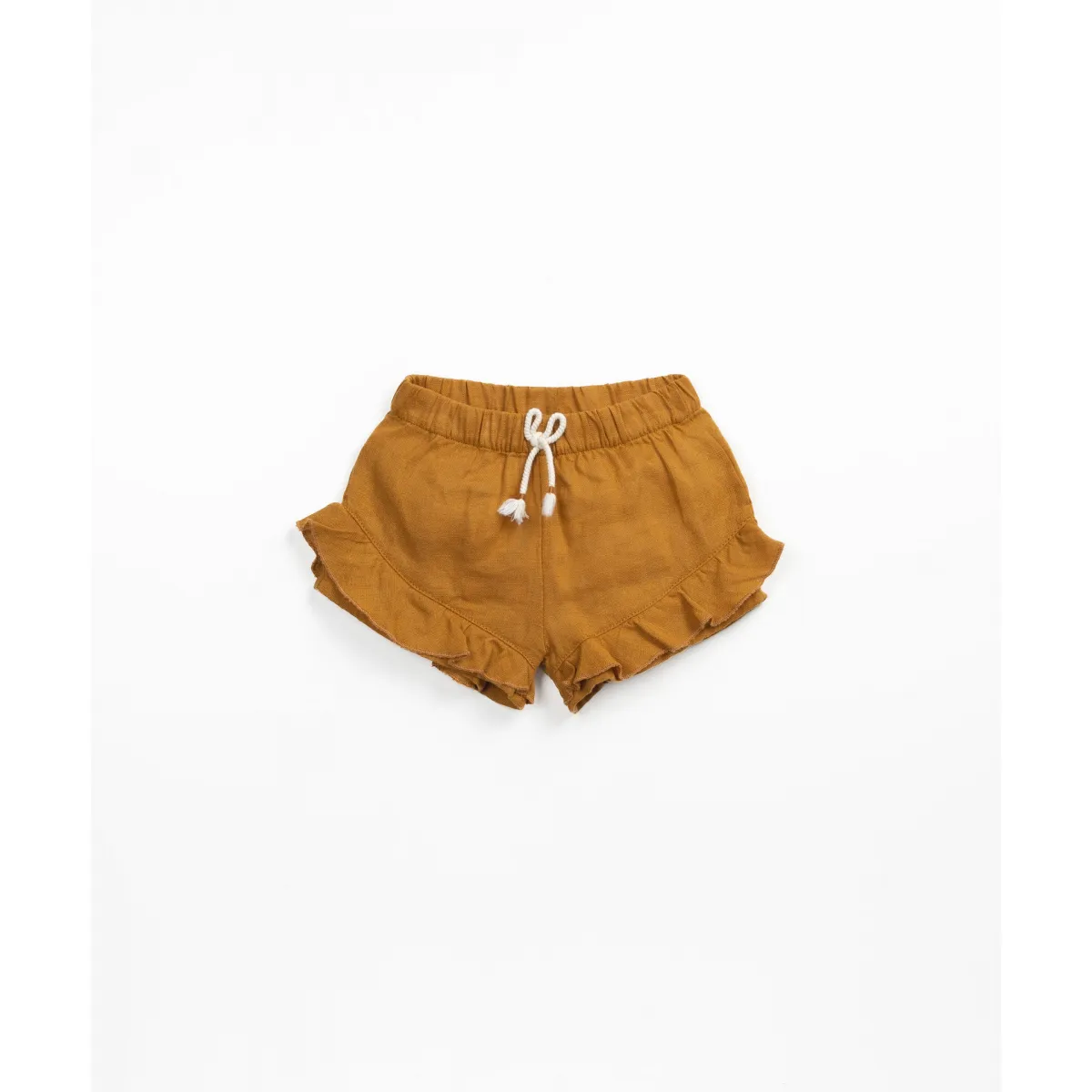 Pantalón corto de lino con cintura elástica | Textile Art