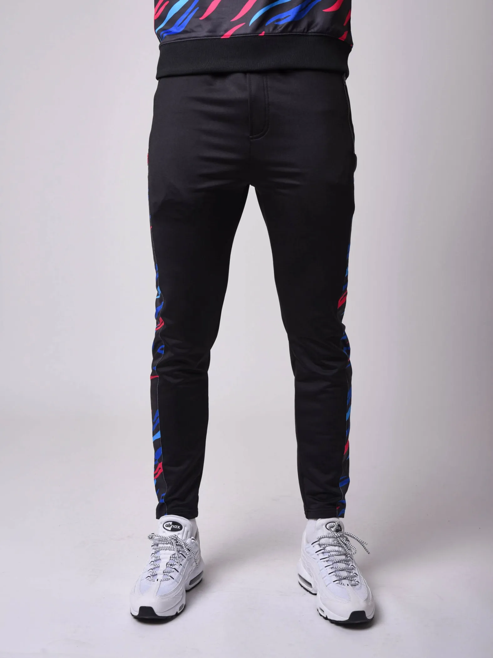 Pantalón de chándal con canesú lateral con motivos de sabana
