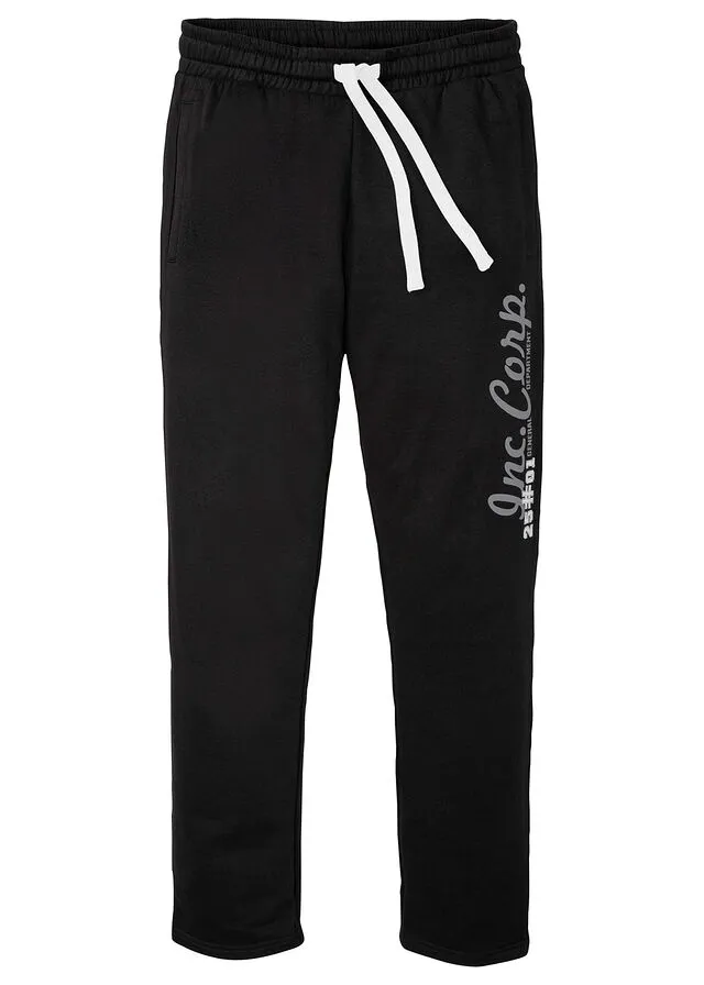 Pantalón de chándal con estampado y aplicación Negro estampado