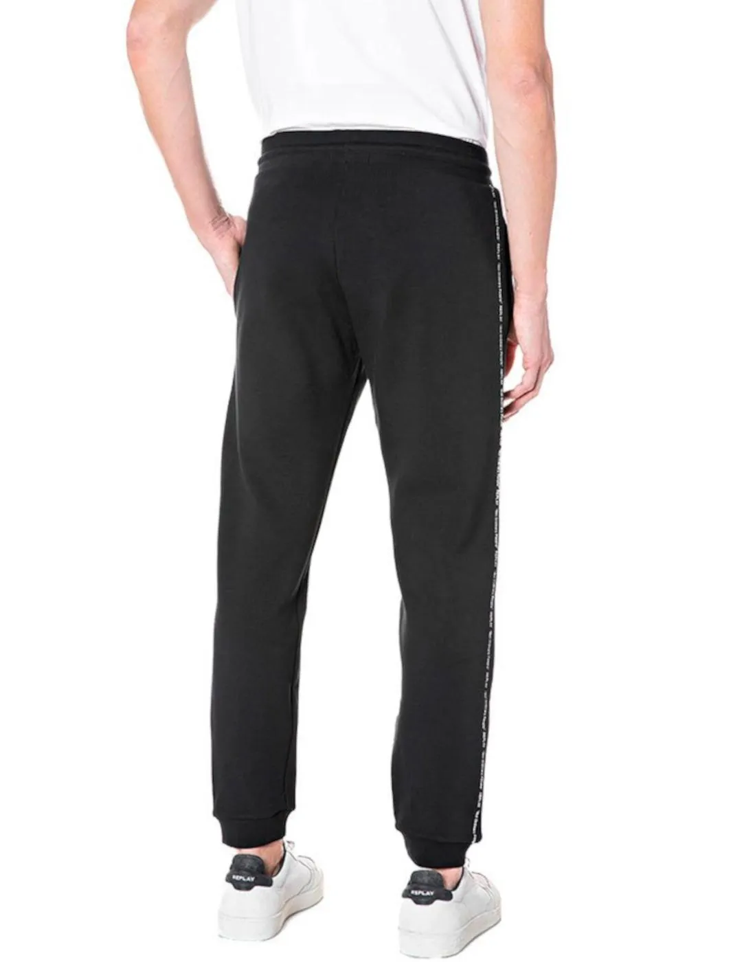PANTALóN DE CHáNDAL REPLAY NEGRO PARA HOMBRE Z