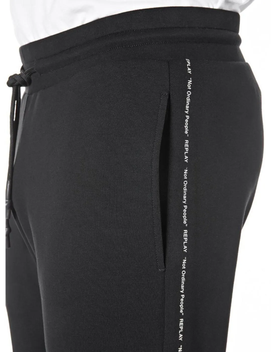 PANTALóN DE CHáNDAL REPLAY NEGRO PARA HOMBRE Z