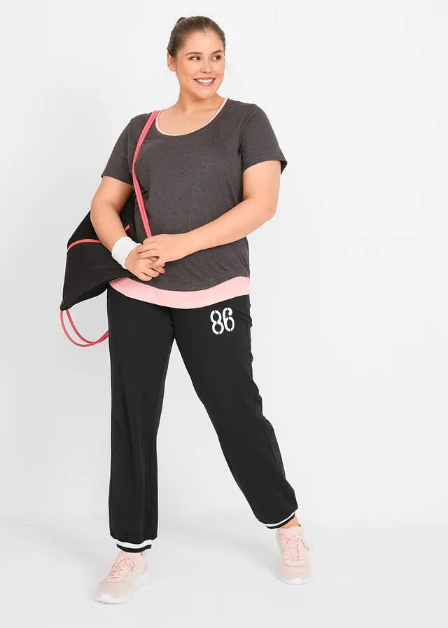 Pantalón deportivo con bolsillos con cierre Negro