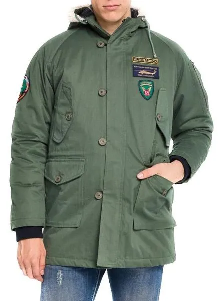 parka altonadock verde para hombre