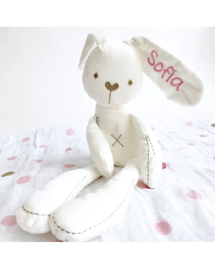 Peluche con nombre Conejo bunny bordado con nombre