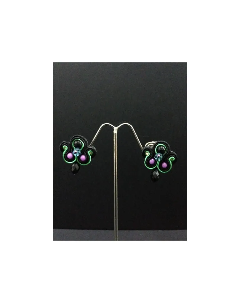 PENDIENTE FLAMENCA DISEÑO SOUTACHE PEQUEÑO MULTICOLOR
