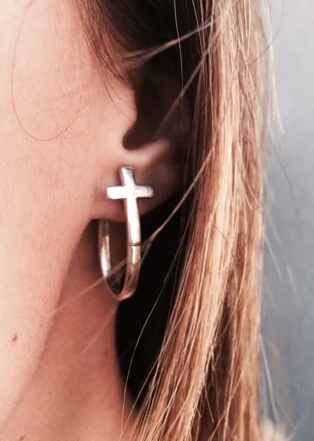 Pendientes Aros Cruz