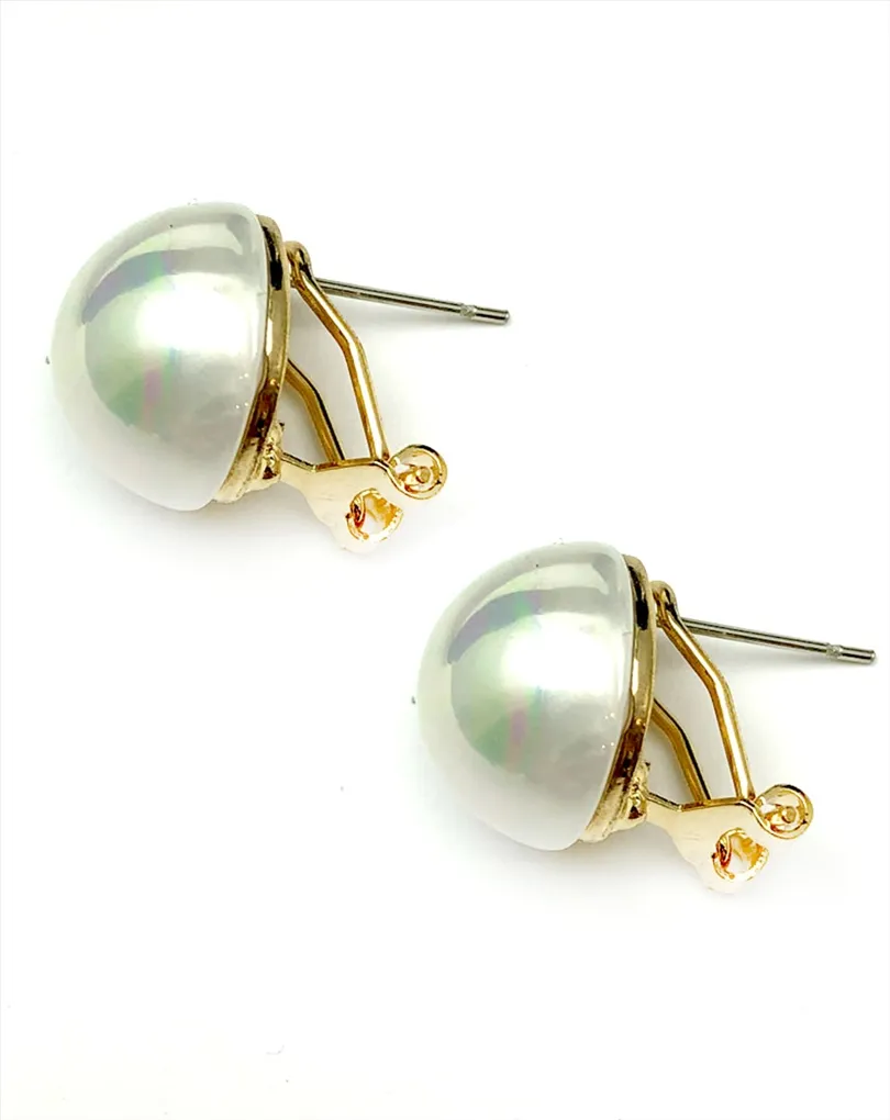 PENDIENTES DE PERLAS CON CIERRE OMEGA DISEÑOS JOYERIA CLASICA