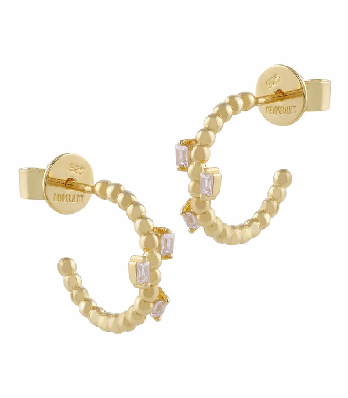 PENDIENTES ITEMPORALITY AROS PLATA DORADA Y 3 CIRCONITAS ROSAS  SEA203134UU