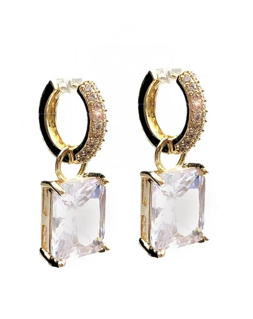 PENDIENTES LARGOS CON ARO ELEGANTE CON CIRCONITAS
