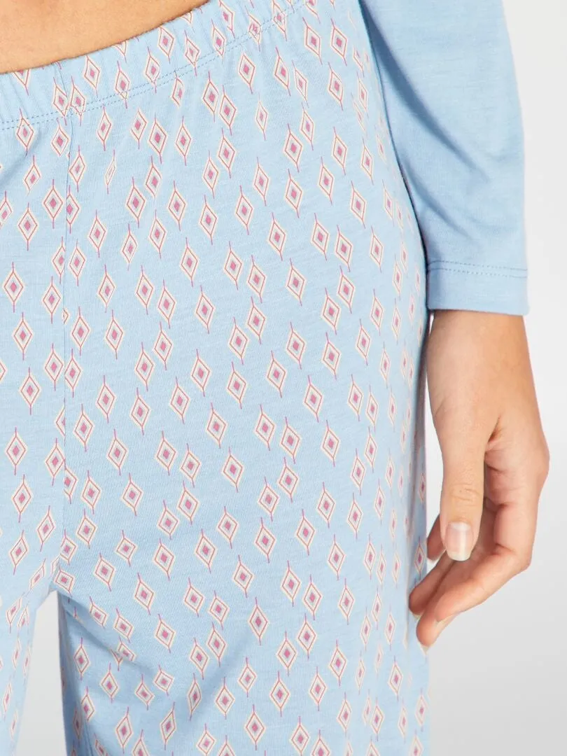 PIJAMA CON CAMISETA + PANTALóN  2 PIEZAS  AZUL