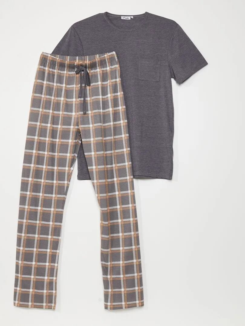 PIJAMA CON CAMISETA + PANTALóN  2 PIEZAS  MARRON