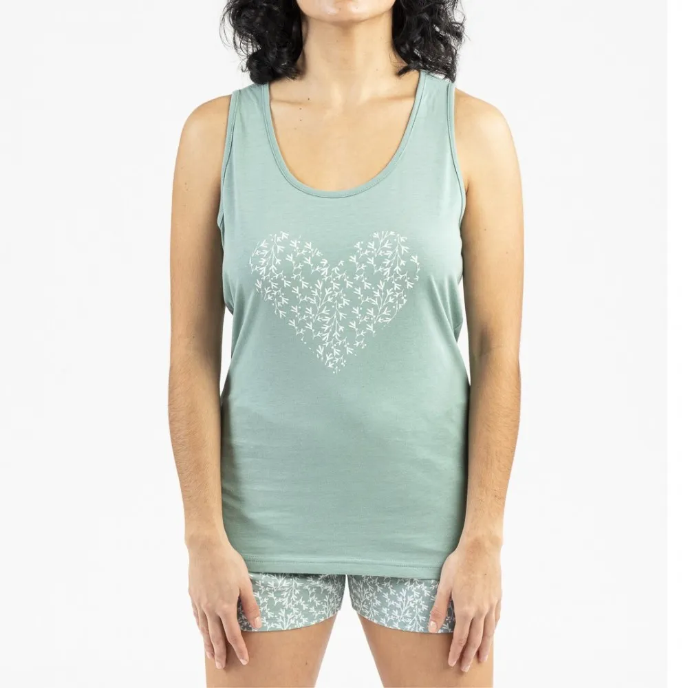 Pijama corto algodón Kioto verde