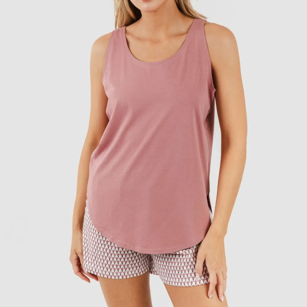 Pijama corto algodón Louise marsala