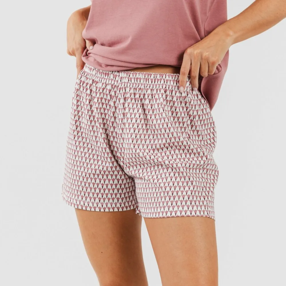 Pijama corto algodón Louise marsala