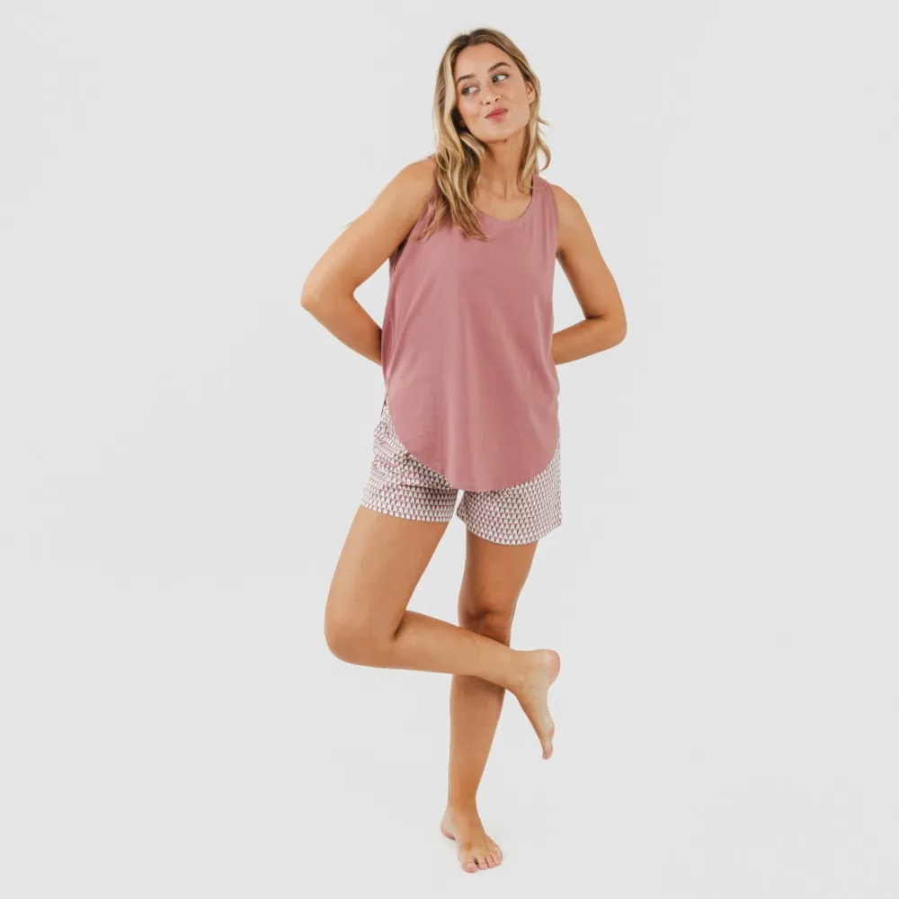 Pijama corto algodón Louise marsala