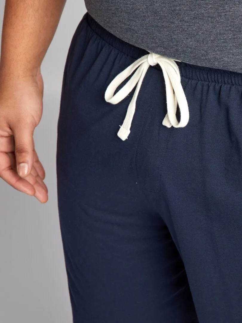 PIJAMA CORTO CON CAMISETA + PANTALóN CORTO   2 PIEZAS  AZUL