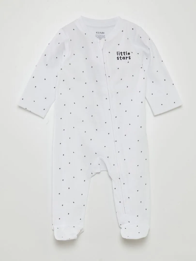 PIJAMA TIPO PELELE CON MOTIVO  BLANCO