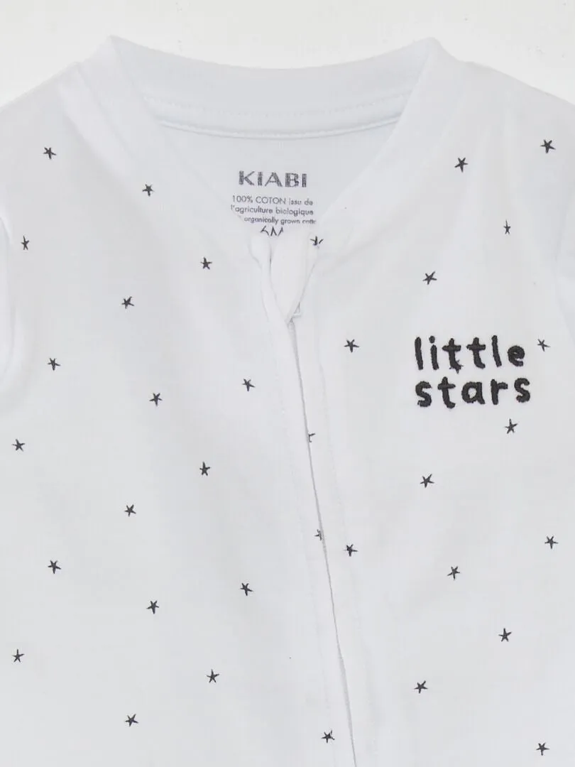 PIJAMA TIPO PELELE CON MOTIVO  BLANCO