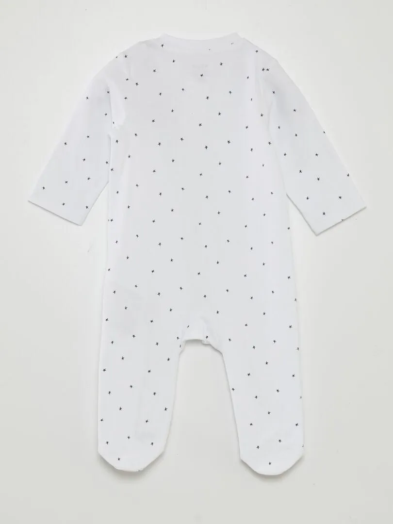 PIJAMA TIPO PELELE CON MOTIVO  BLANCO