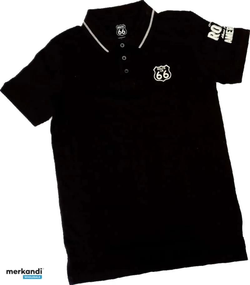 Polo de malla cosida Route US 66 para hombre