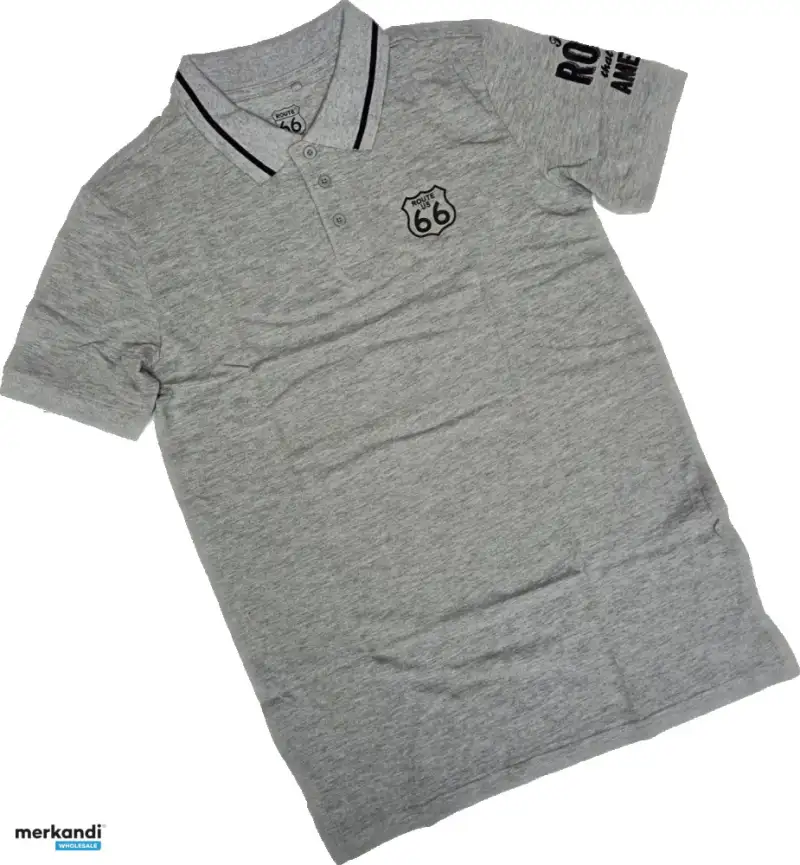Polo de malla cosida Route US 66 para hombre