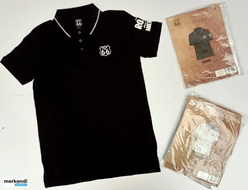 Polo de malla cosida Route US 66 para hombre