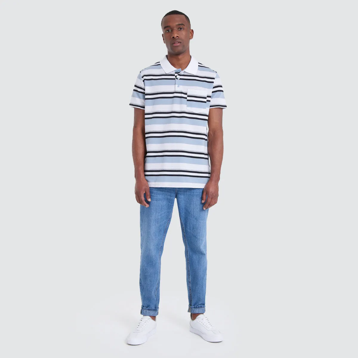 Polo Para Hombre Con Lineas