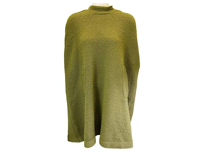 Poncho / Capa de lana y cachemira verde oliva de Marc Jacobs 
