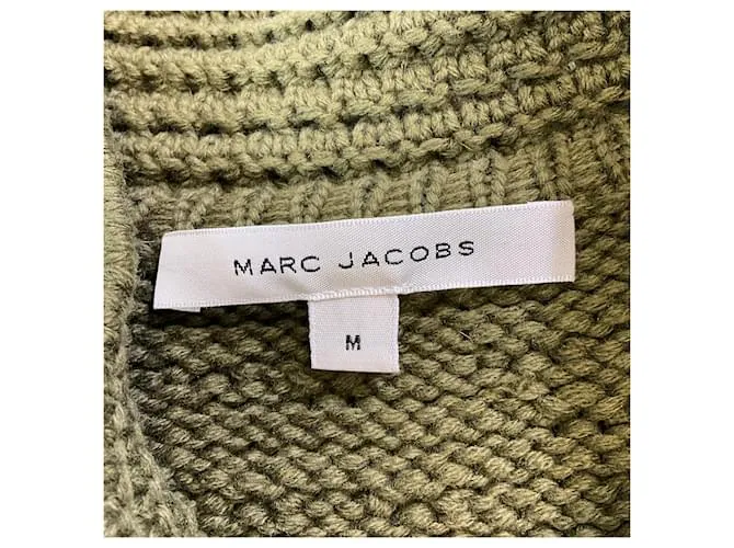 Poncho / Capa de lana y cachemira verde oliva de Marc Jacobs 