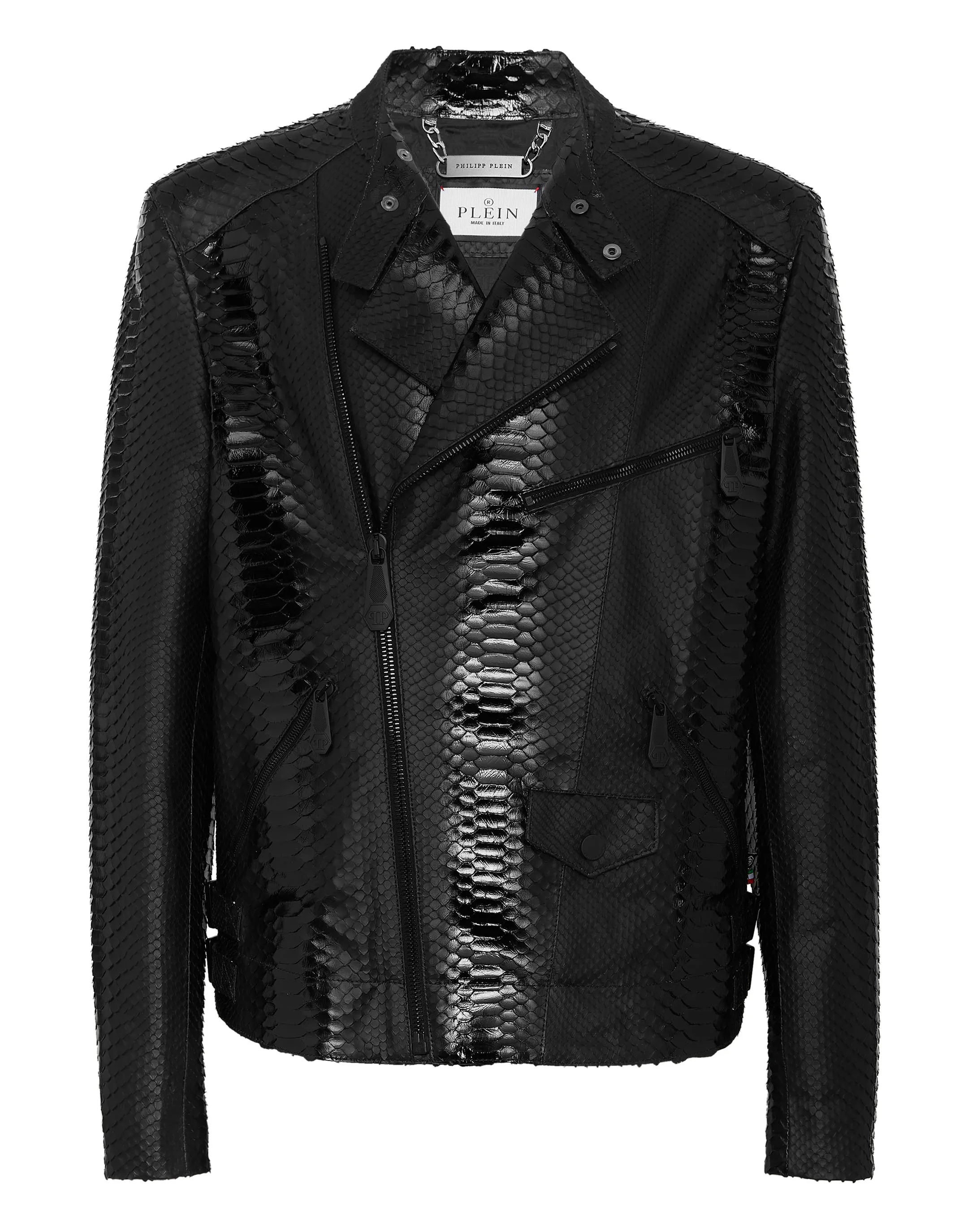Python Leather Bomber Skull