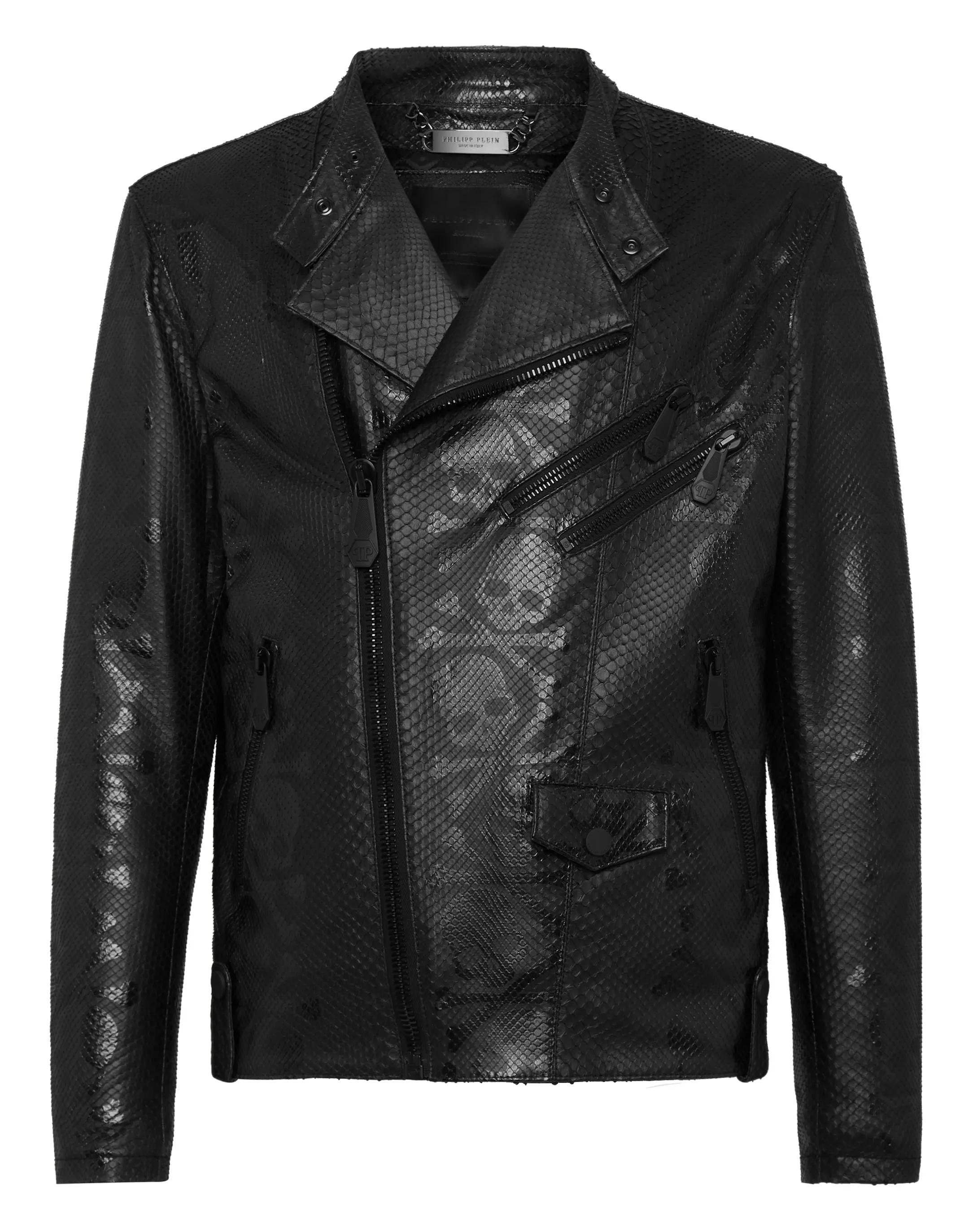 PYTHON SKULL  PRINTED PERFECTO  JACKET