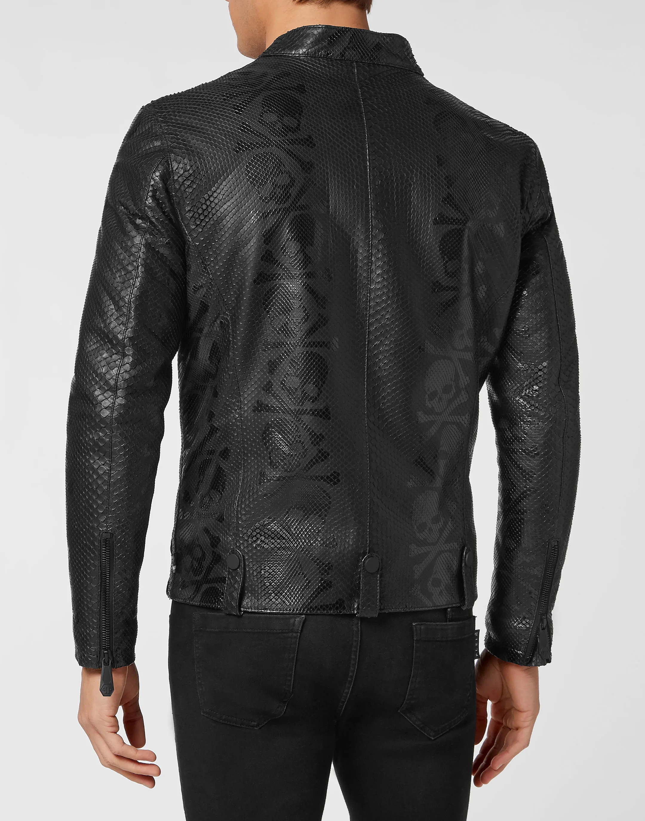 PYTHON SKULL  PRINTED PERFECTO  JACKET