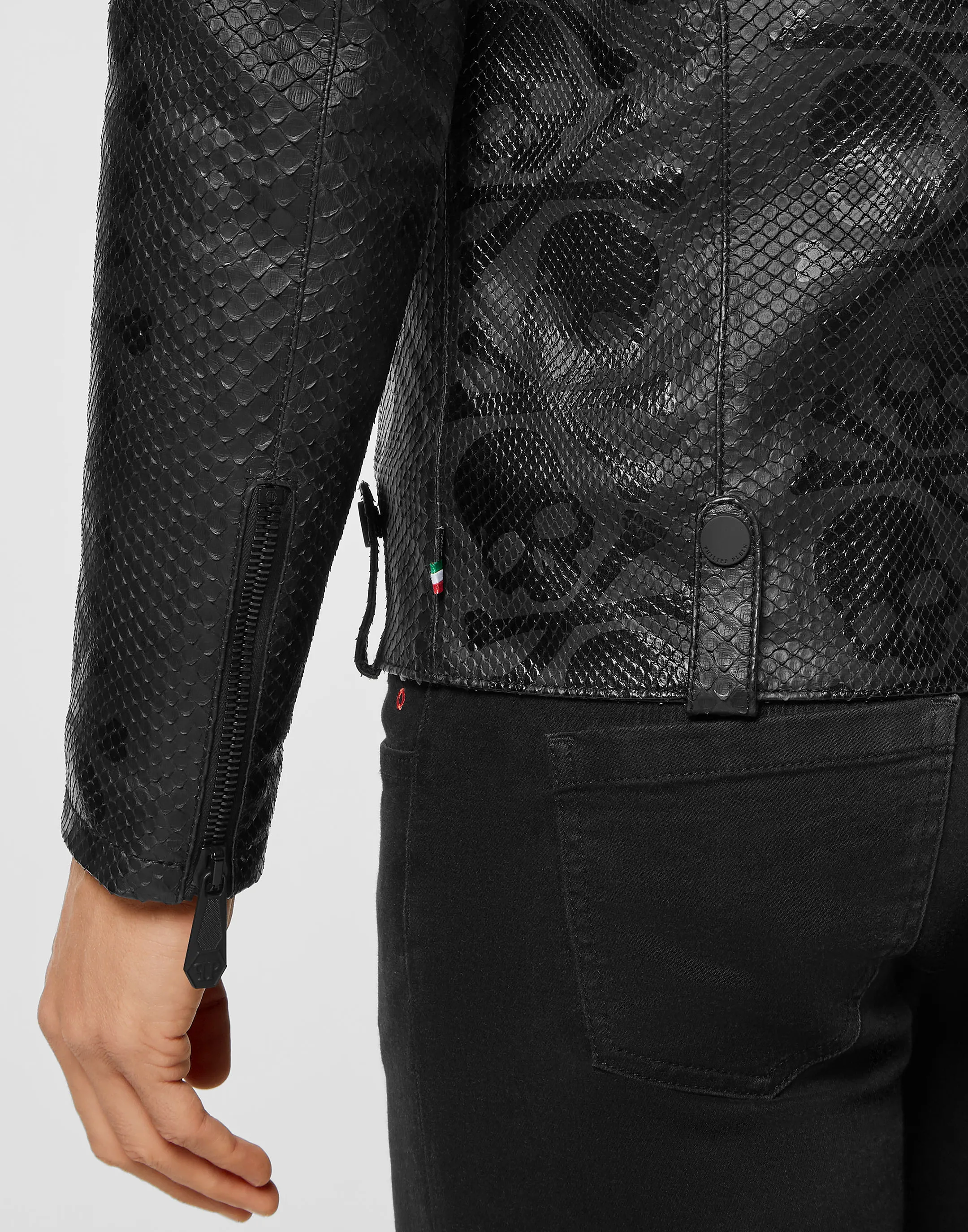 PYTHON SKULL  PRINTED PERFECTO  JACKET