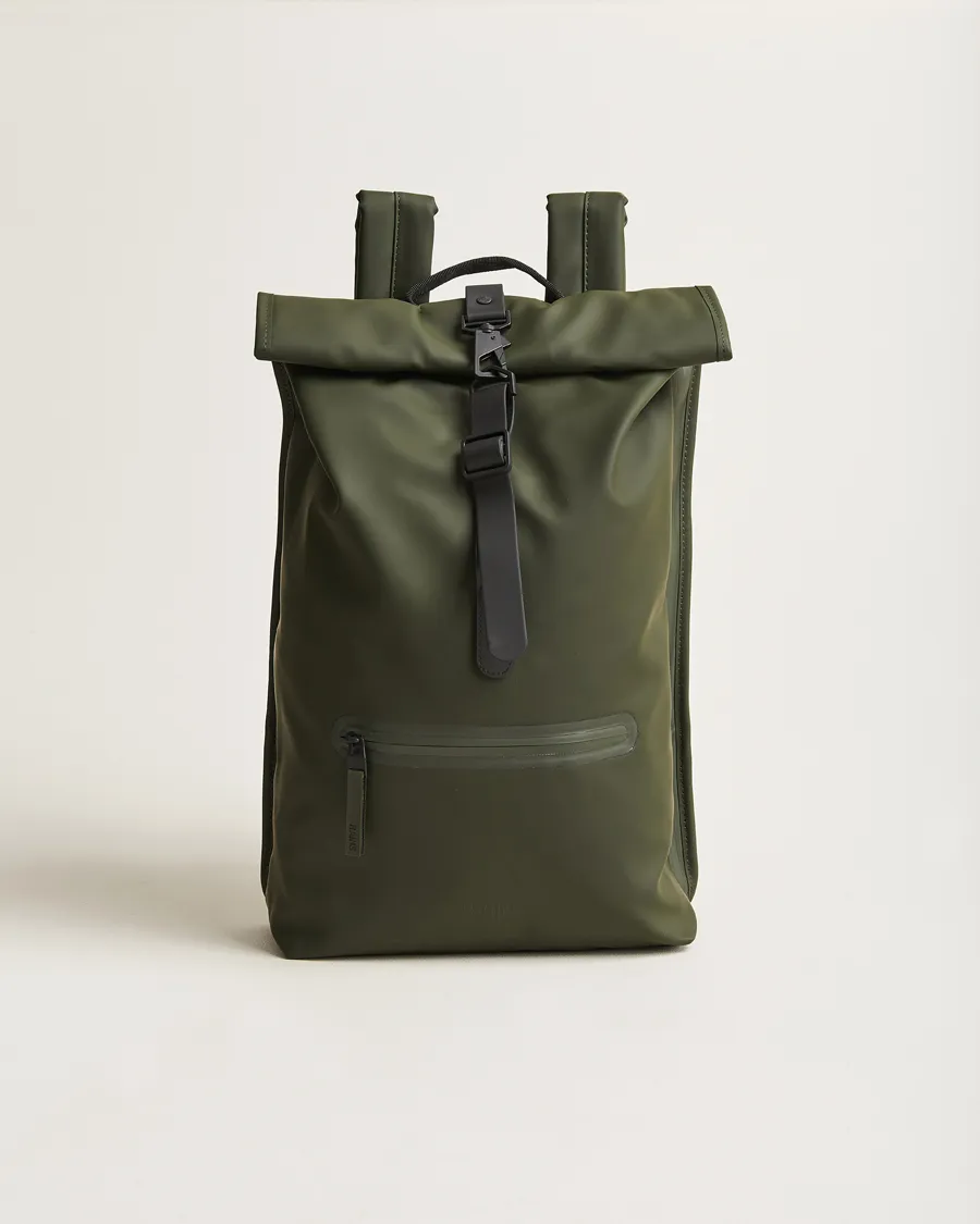RAINS Rolltop Rucksack Green