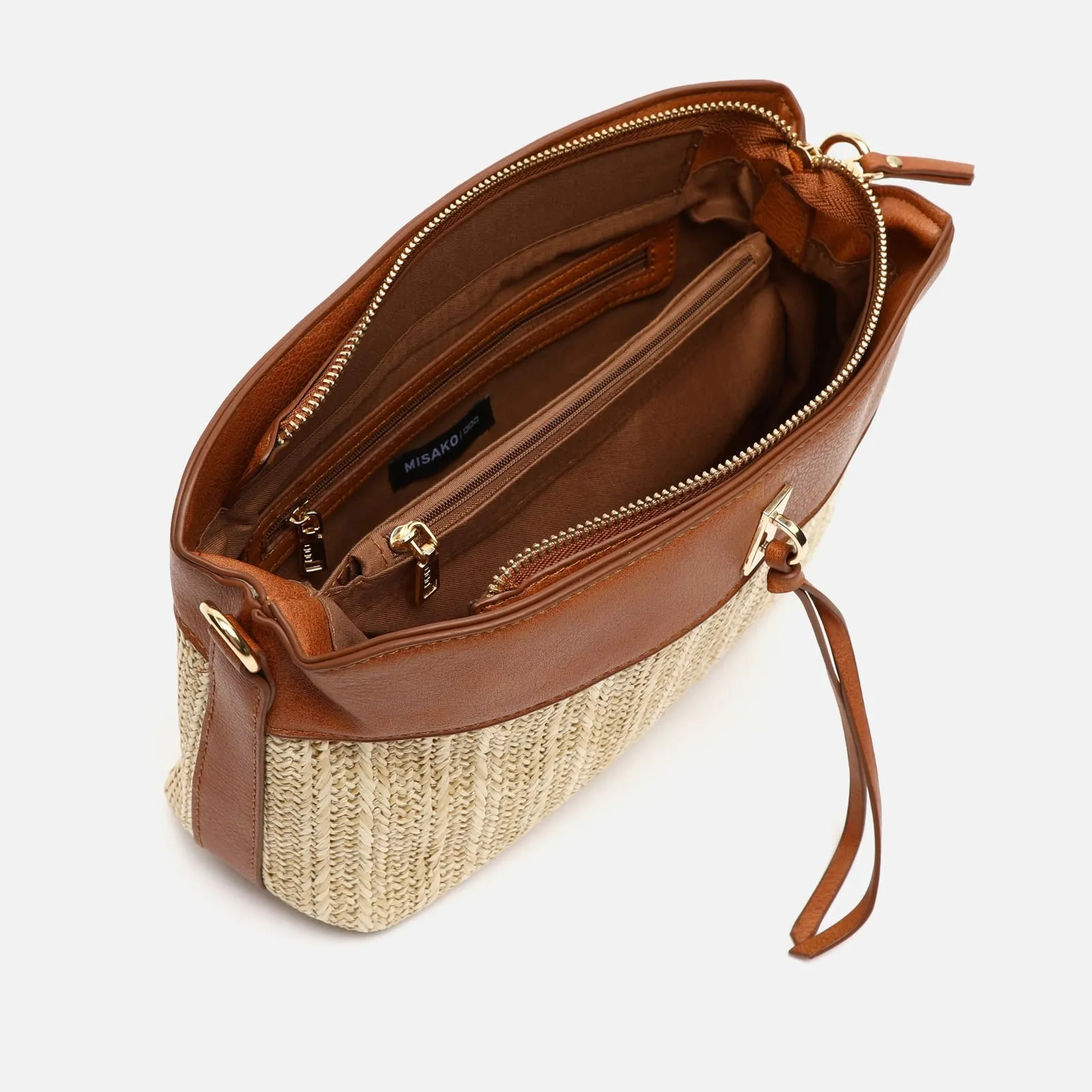 Rangri bolso bandolera pequeo efecto rafia