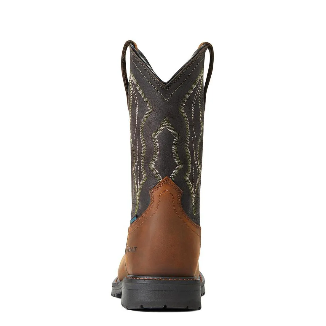 RIGTEK COMPOSITETOE WATERPROOF WIDE SQUARE TOE WORK BOOT DISTRESSED BROWN