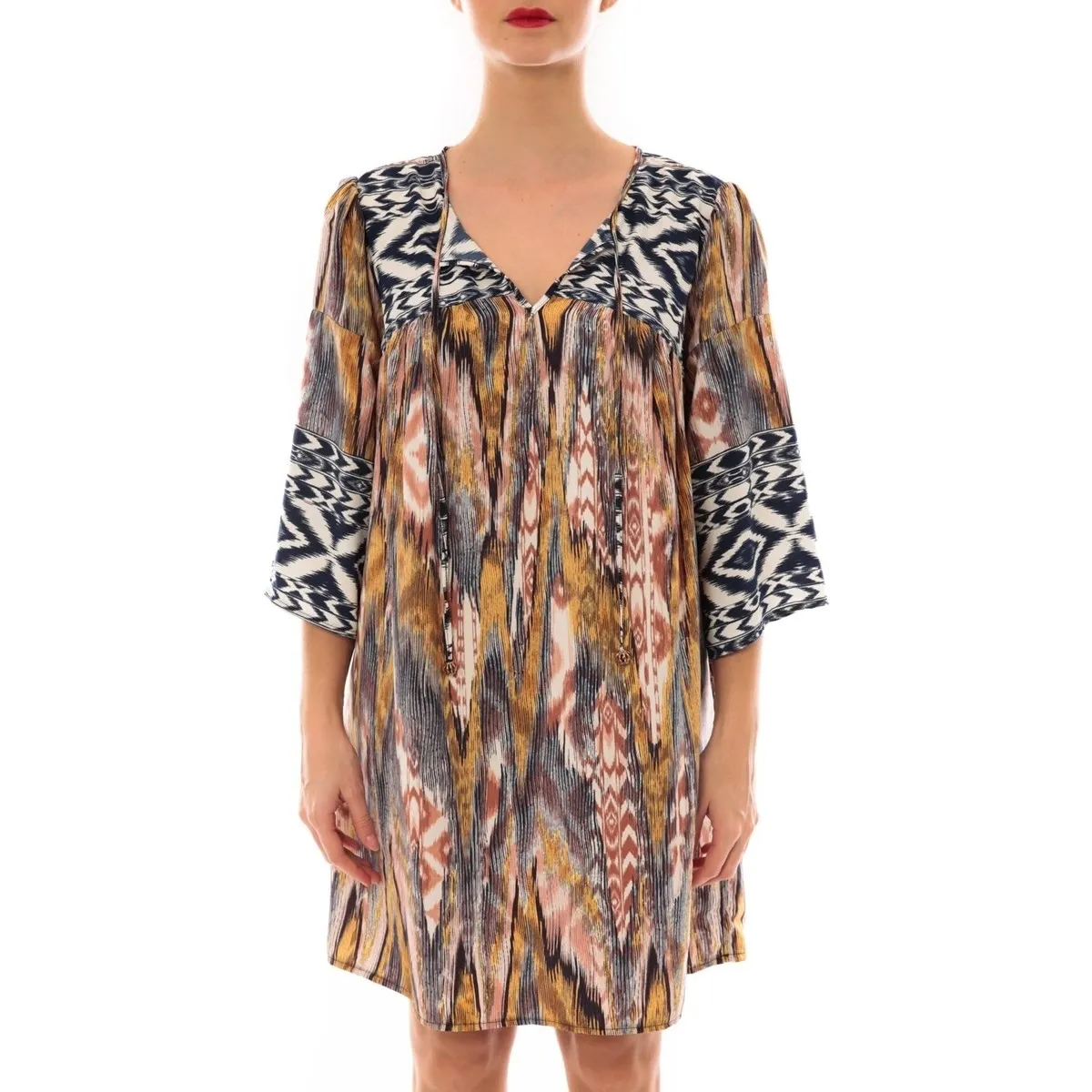 Robe Fraco imprimé Bleu Jaune