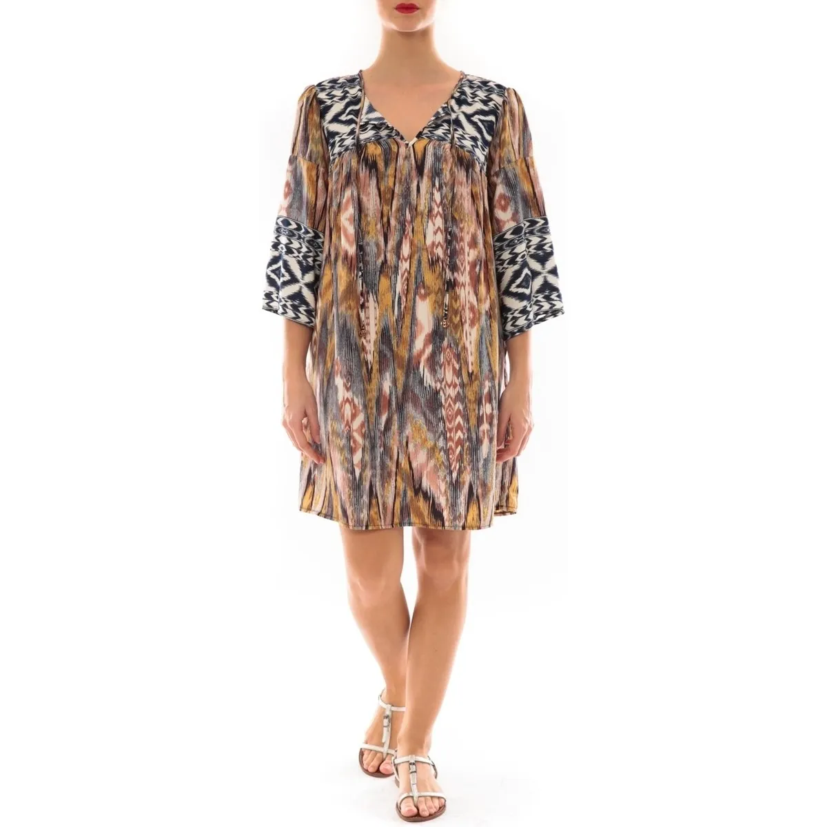Robe Fraco imprimé Bleu Jaune