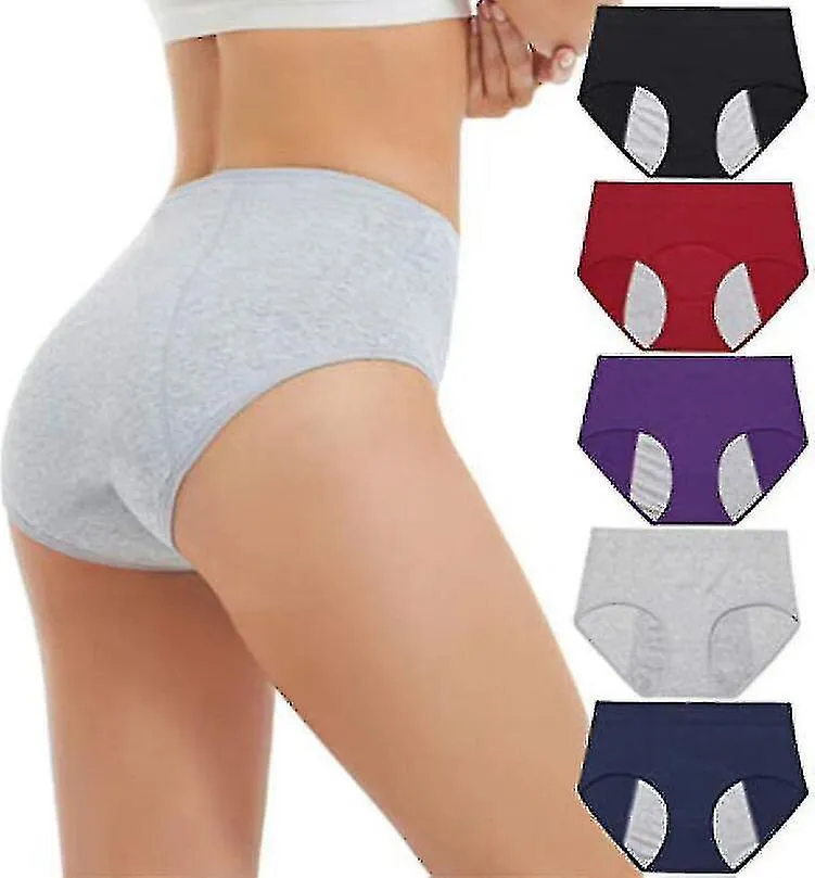 Ropa interior del período menstrual de 5 piezas para mujeres Bragas de algodón a prueba de fugas para mujeres Calzoncillos nuevo
