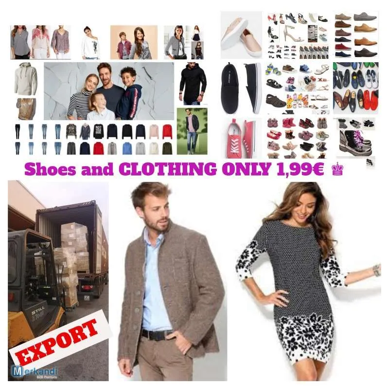 ROPA Y CALZADO AL POR MAYOR PARA EXPORTACIóN  CONTENEDOR 20 PIES REF. 1106001  MIX DE PRODUCTOS DE MODA