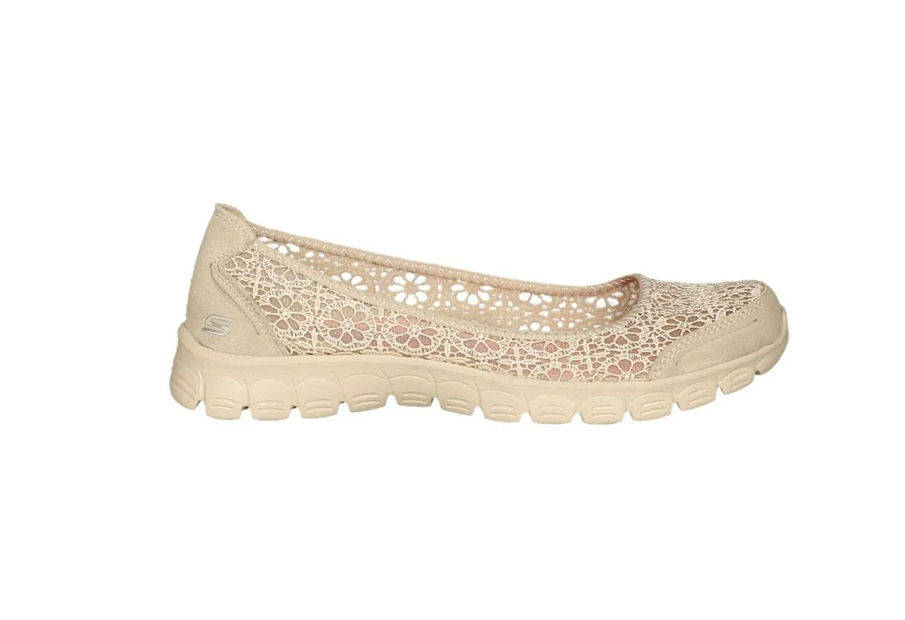 Salon Beig Crochet Flores Punta/talon Nobuck