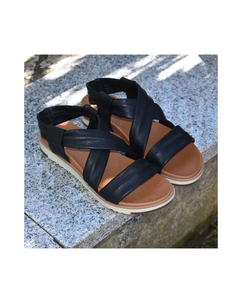 Sandalia de piel tiras cruzadas 20656 top3shoes