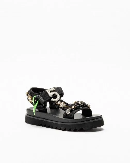 SANDALIAS DE PLATAFORMA NANKU COUTURE NSK33 NEGRO