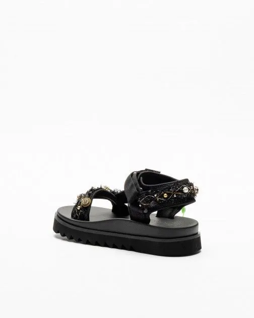 SANDALIAS DE PLATAFORMA NANKU COUTURE NSK33 NEGRO