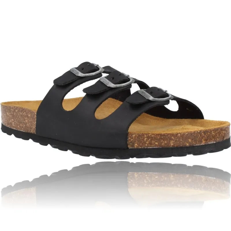 SANDALIAS PLANAS BIO HEBILLAS PARA MUJER DE OKIOS 265 NIDO008