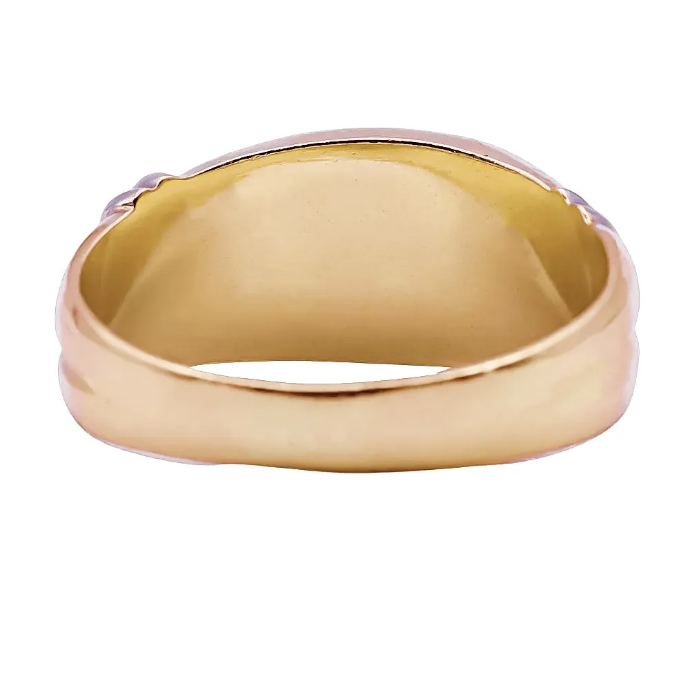 Sello bicolor de oro de 18k para caballero con superficie de 10,1x14mm para grabar