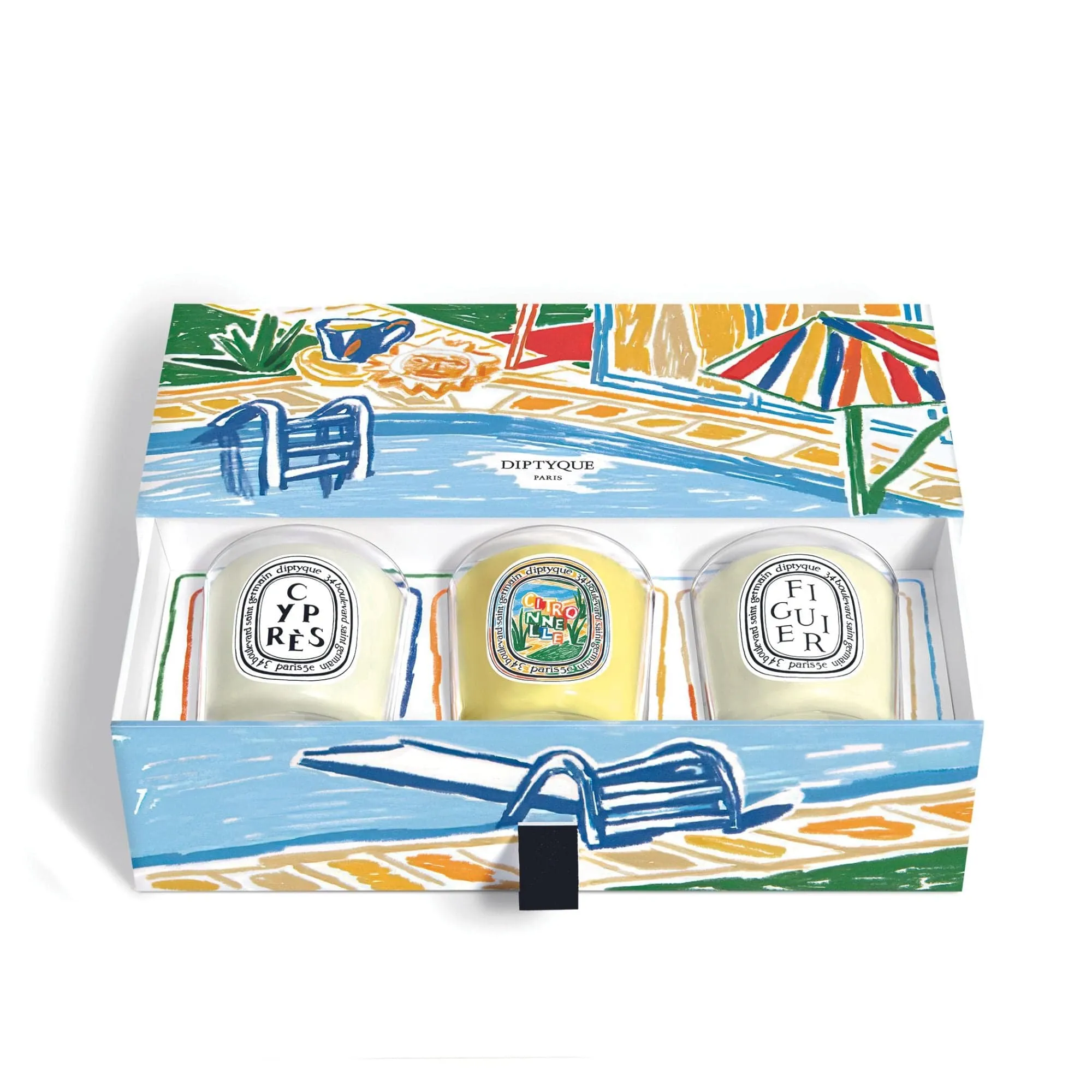 Set de 3 velas Cyprès, Figuier y Citronnelle Diptyque