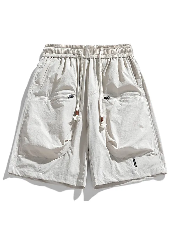 Shorts cargo con bolsillo con cordón