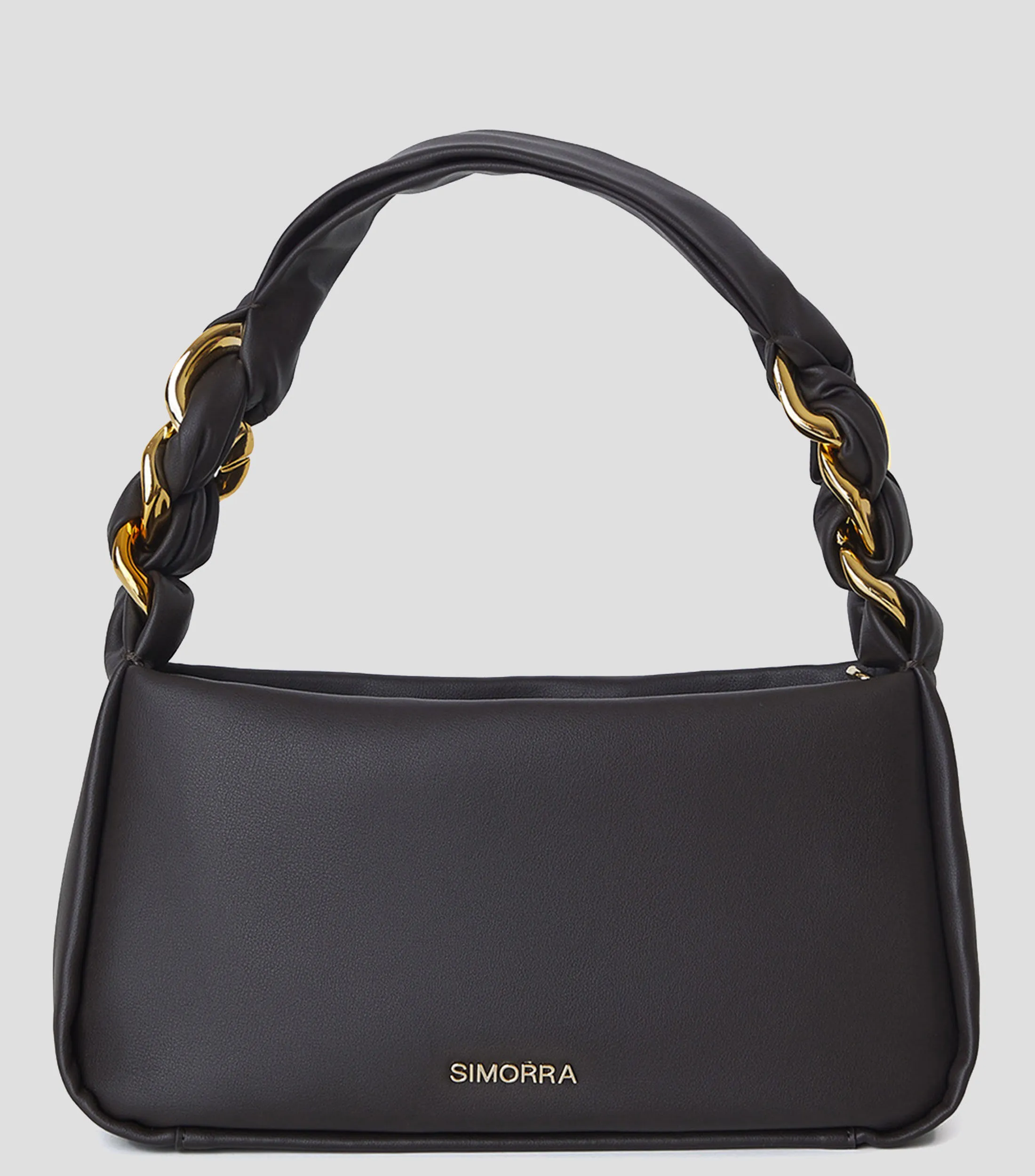 Simorra Bolso shoulder café en piel Chainut Mujer
