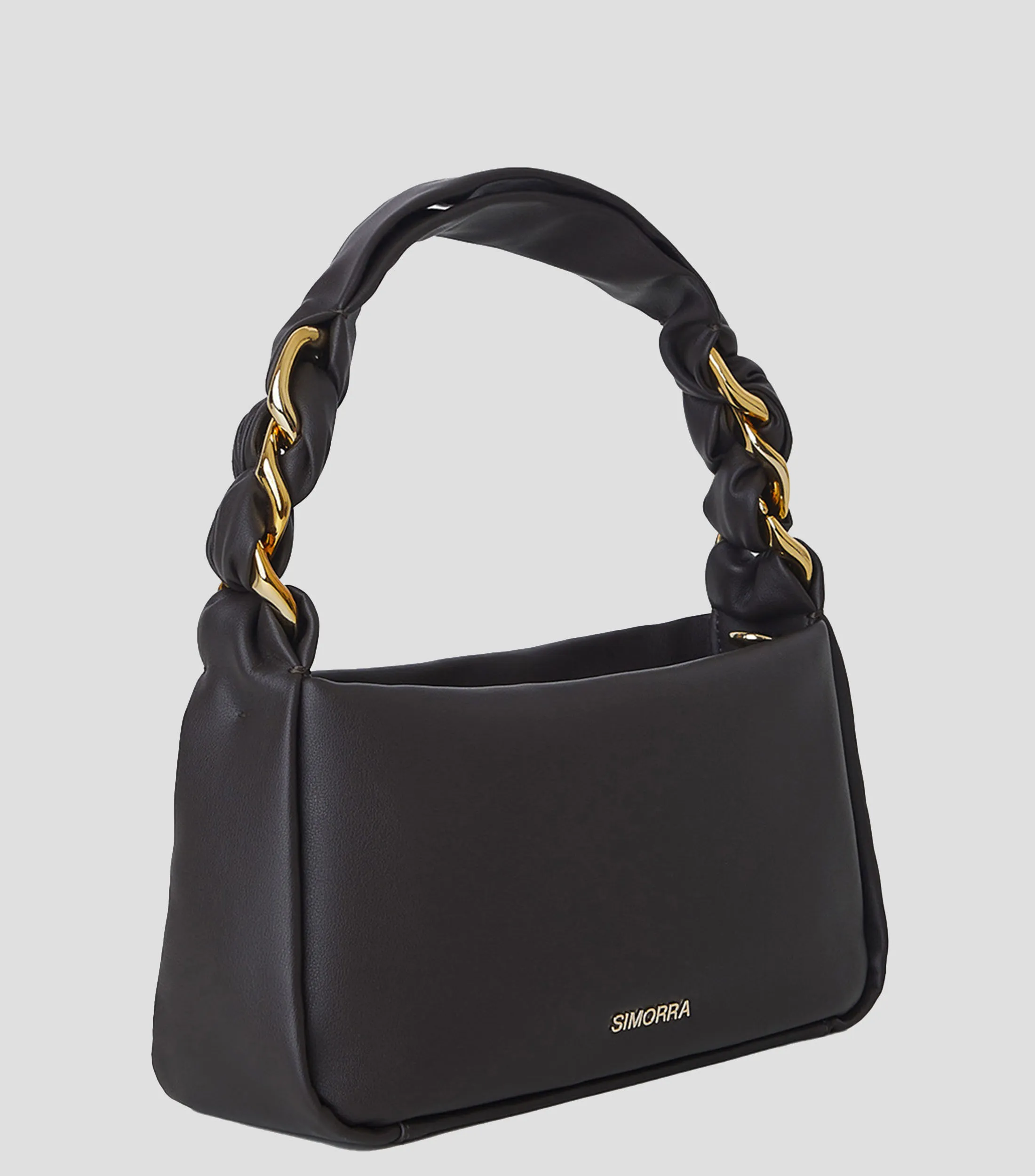 Simorra Bolso shoulder café en piel Chainut Mujer